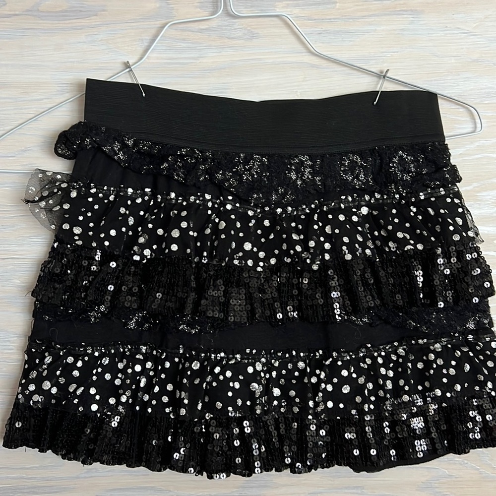 SO Dressy mixed material tiered skirt Sz M 10/12